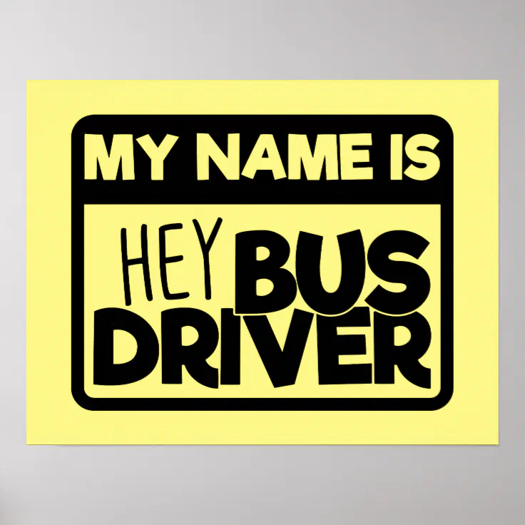 funny bus driver word art Poster Zazzle