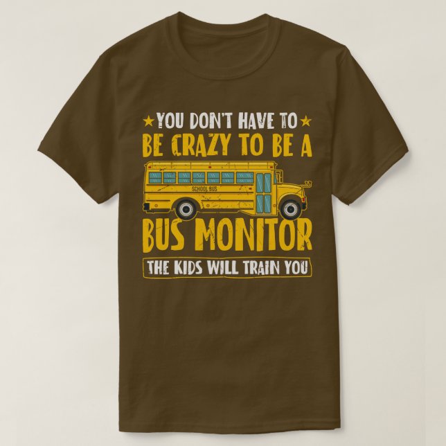 Funny Bus Monitor T-Shirt (Design Front)