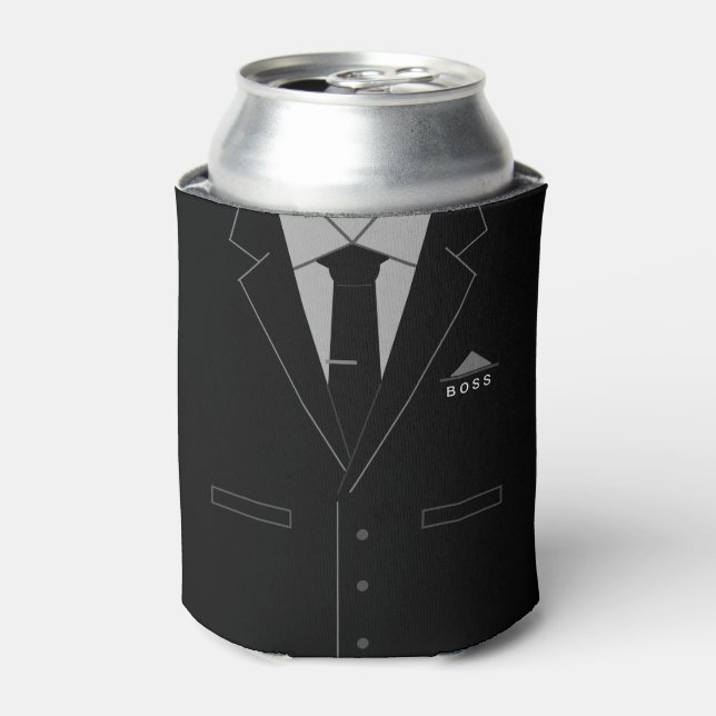 Funny Business Black Suit Boss Can Cooler (Can Front)