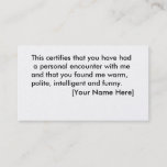 Funny Business Card at Zazzle