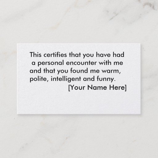Customizable Funny Business Card