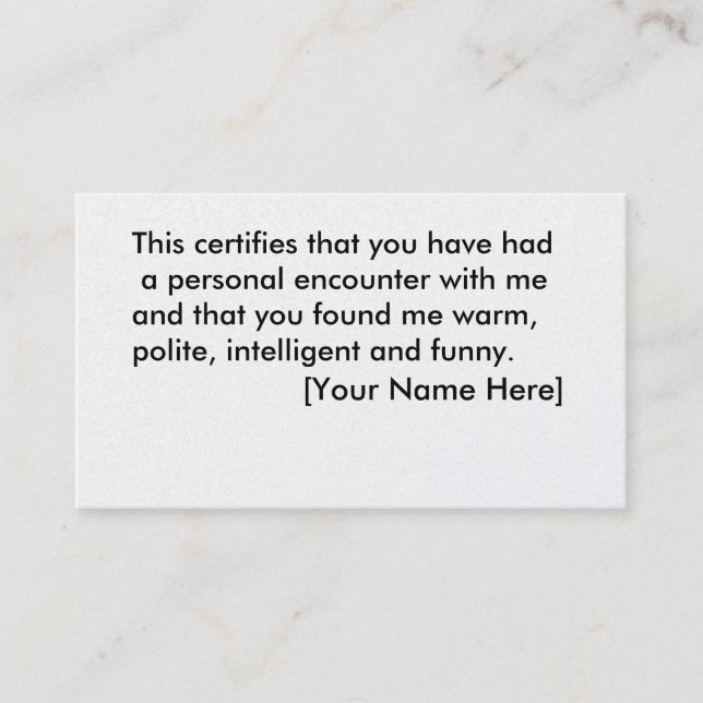 Funny Business Card (Front)