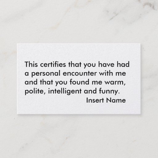 Customizable Funny Business Card