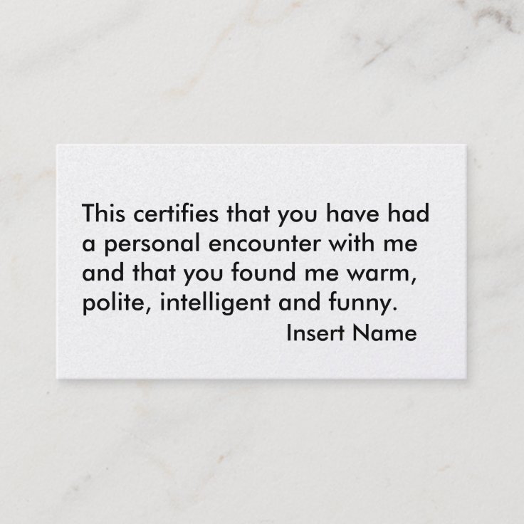 Funny Business Card Zazzle