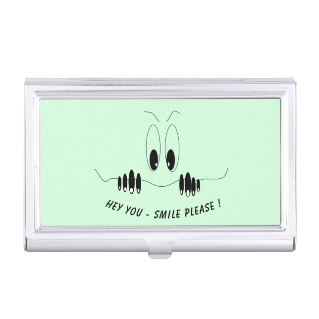 Funny Business Card Case with Curiosity Eyes (Front)