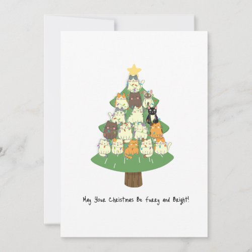 Funny Business Cat  Christmas Holiday Card