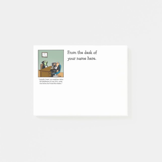 Funny Business Humor Personalizable Post It Notes (Front)