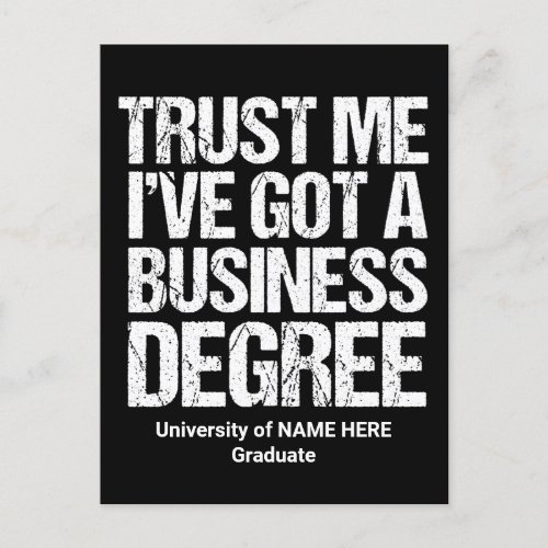 Funny Business School Graduation Custom College Postcard