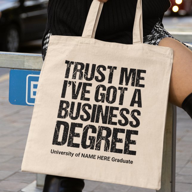 Funny Business School Graduation Custom College Tote Bag (Creator Uploaded)