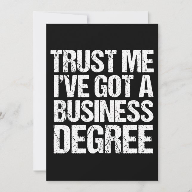 Funny Business School Graduation Personalized Grad Card (Front)