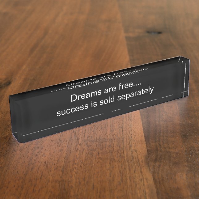 Funny Business Success Motivational Office Desk Name Plate (Side)