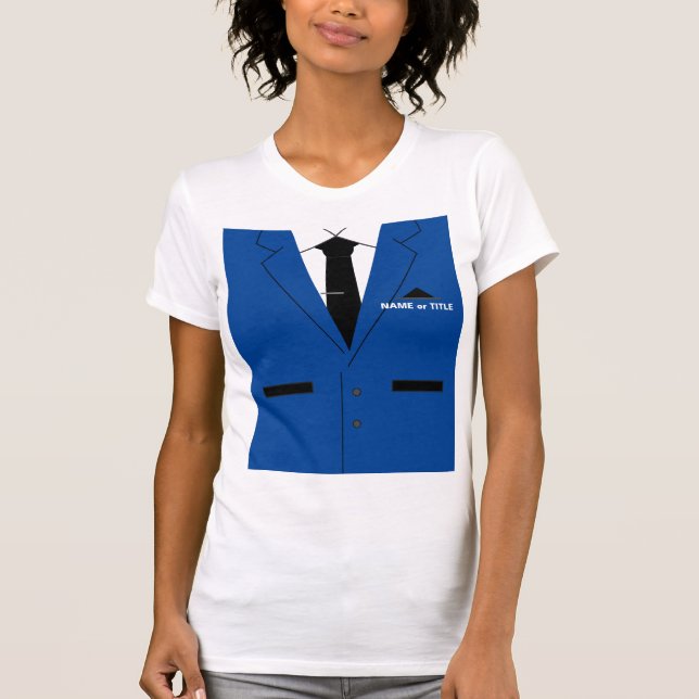 Funny Business T-Shirt Blue Suit Custom Name Name (Front)