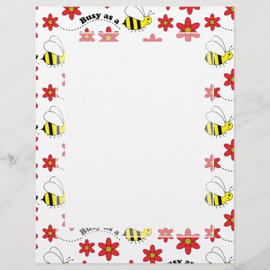 Funny Busy Little Bumble Bee Pattern Cute (Front)