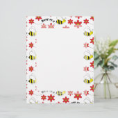 Funny Busy Little Bumble Bee Pattern Cute (Standing Front)