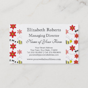 Funny Busy Little Bumble Bee Pattern Cute Business Card