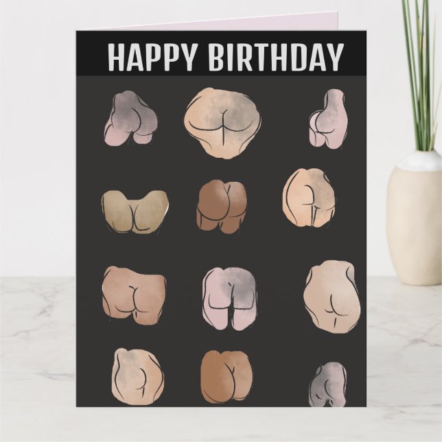 FUNNY BUTT MAN BIRTHDAY HIM  Greeting Card (Front)
