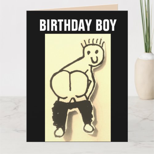 FUNNY BUTT MOONED BIRTHDAY BOY OVERSIZED CARD