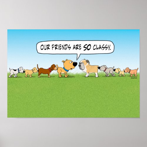 Funny Butt Sniffing Dogs Poster