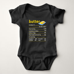 Funny Butter Nutrition Facts Food Fat Humor Baby Bodysuit