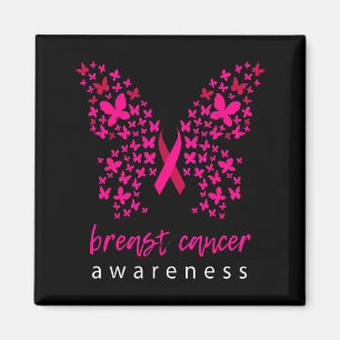 Funny Butterfly Breast Cancer Awareness Ribbon Magnet