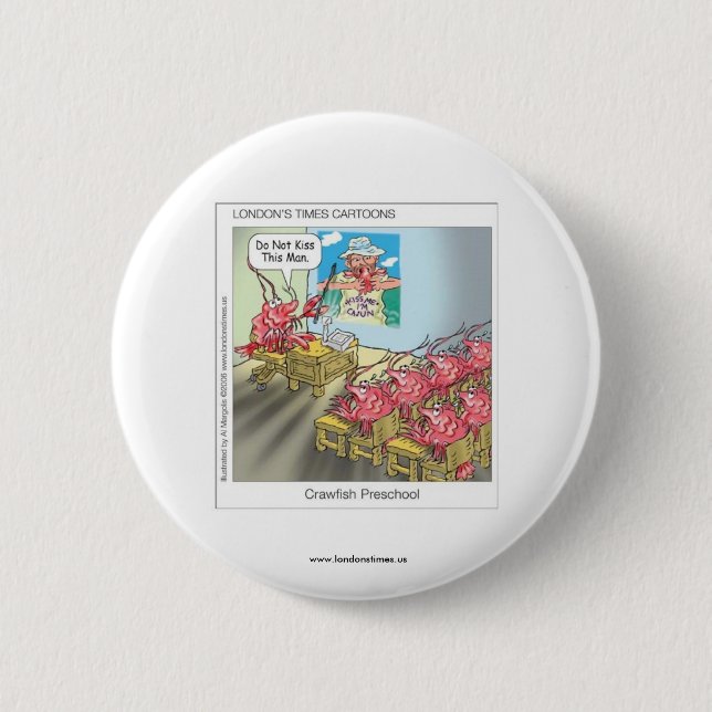 Funny Buttons: Cows: Crawfish Preschool Pinback Button (Front)
