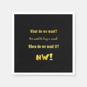 Funny Buy a Vowel — Now! Napkins