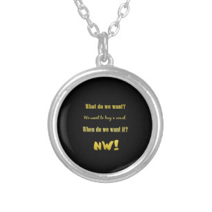 Funny Buy a Vowel — Now! Silver Plated Necklace