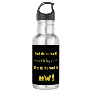 Funny Buy a Vowel — Now! Stainless Steel Water Bottle