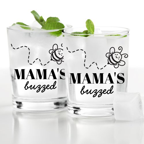 Funny Buzzed Bee Gift For Mom Who Loves Drinking Whiskey Glass