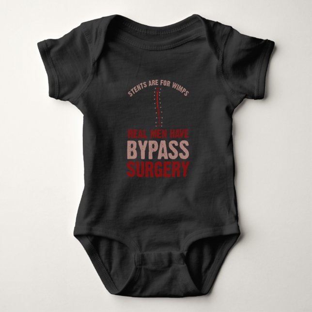 Funny Bypass Open Heart Surgery Recovery Gift Baby Bodysuit (Front)