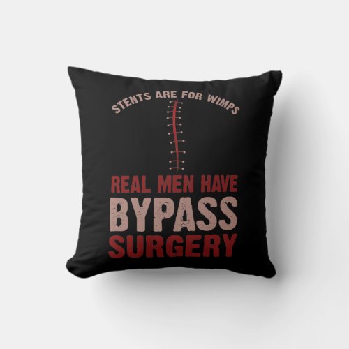 Funny Bypass Open Heart Surgery Recovery Gift Throw Pillow