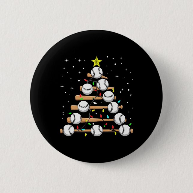 Funny Bysebyll Player Xmas Bysebyll Christmas Tree Button (Front)