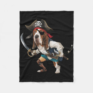 Funny Bysset Hound Pirate Halloween Mens Womens Ki Fleece Blanket