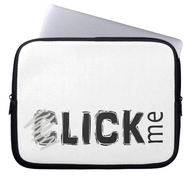 Funny (C)lick Me Ice Breaker Dark Text Laptop Sleeve (Front)