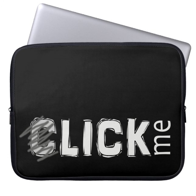 Funny (C)lick Me Ice Breaker Light Text Laptop Sleeve (Front)
