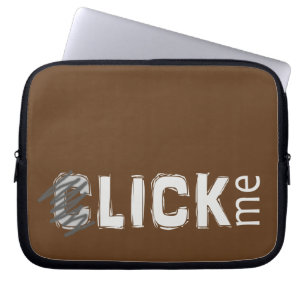 Funny (C)lick Me Ice Breaker Light Text Laptop Sleeve