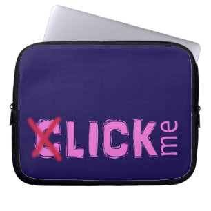 Funny (C)lick Me Ice Breaker Pink with Red Cross Laptop Sleeve