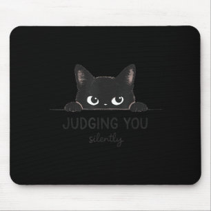 Funny Ca Judging You Silently Retro Vintage Kitty Mouse Pad