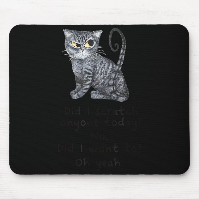 Funny Ca_ Sarcastic Cat Did I Scratched Anyone Tod Mouse Pad (Front)