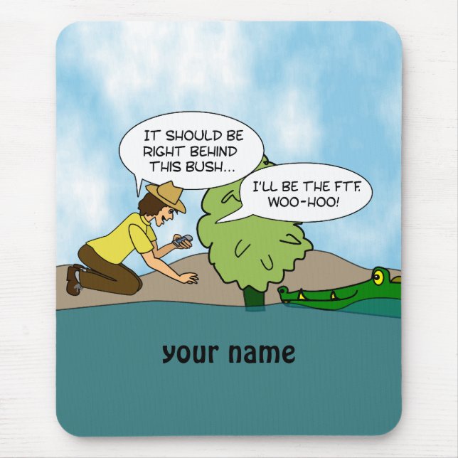 Funny Cache Geocaching Personalized Mouse Mat (Front)