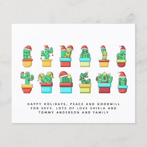 Funny Cacti Christmas Cactus Custom Annual Letter