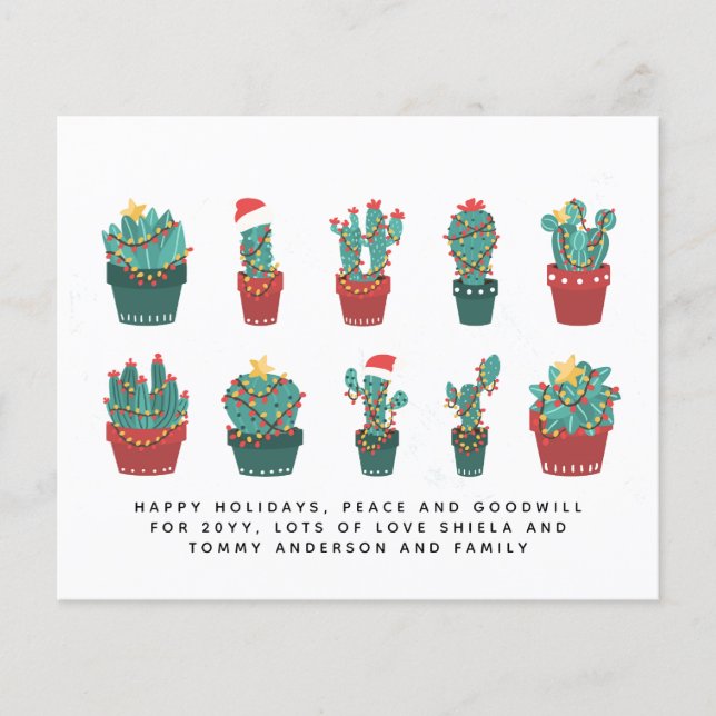 Funny Cacti Christmas Cactus Custom Annual Letter (Front)