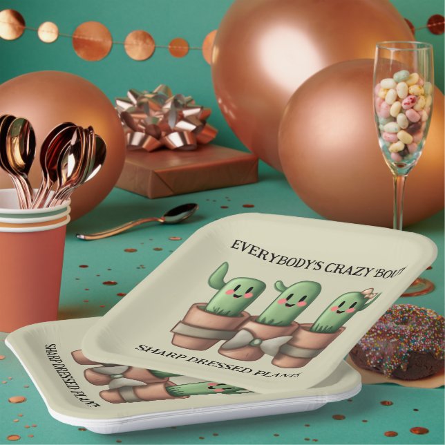 Funny Cacti Everybody's Crazy 'Bout Sharp ... Paper Plates (Multi)