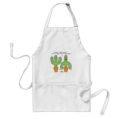 Funny Cacti or Cactuses Cartoon For Cactus Lovers Adult Apron