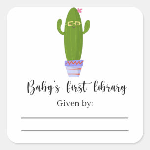 Funny cactus - Baby Shower bookplate