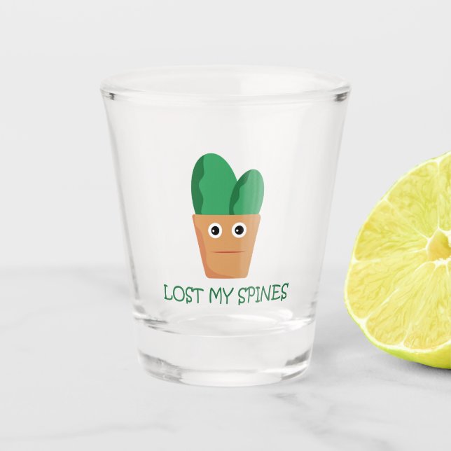 Funny cactus character cartoon illustration humor  shot glass (Front)