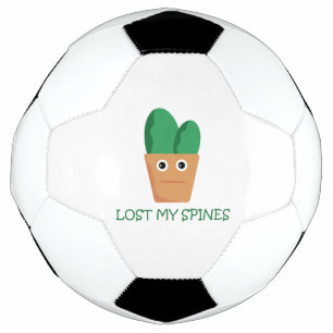 Funny cactus character cartoon illustration humor soccer ball