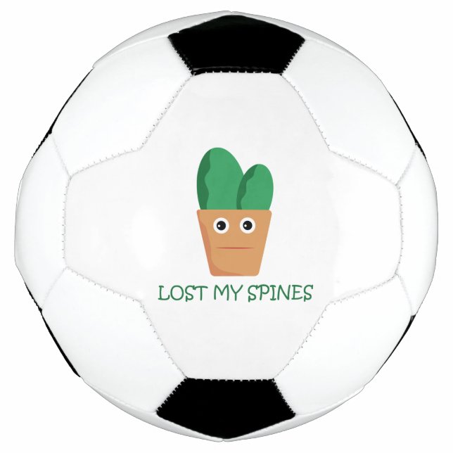 Funny cactus character cartoon illustration humor  soccer ball (Front)