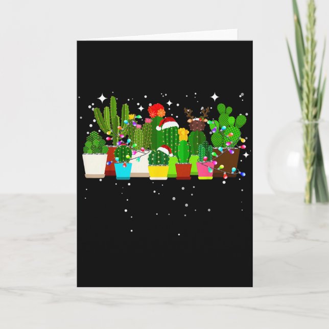 Funny Cactus Christmas Tree  Card (Front)