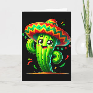 Funny Cactus Cinco De Mayo Boys Toddler Kids Mexic Card